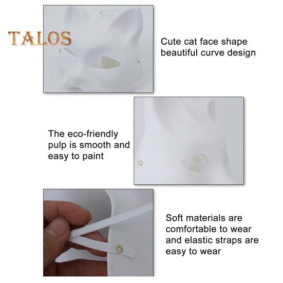 6 шт. набор для кошачьей маски, сделай сам, ручная роспись, пустая кошачья маска с меховыми глазами, сетка, фетровый лист, пушистое животное, терианский маскарадный аксессуар для карнавала, косплея