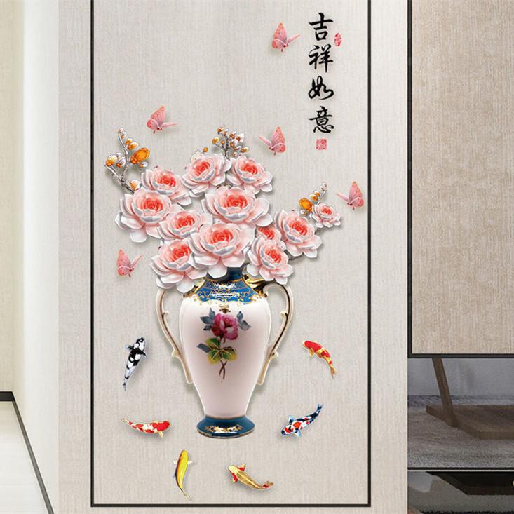 Цветочные наклейки Гостиная Стена Фон Наклейки На Стены Спальня Комната Стены Украшения Наклейки Обои Самоклеящиеся Наклейки