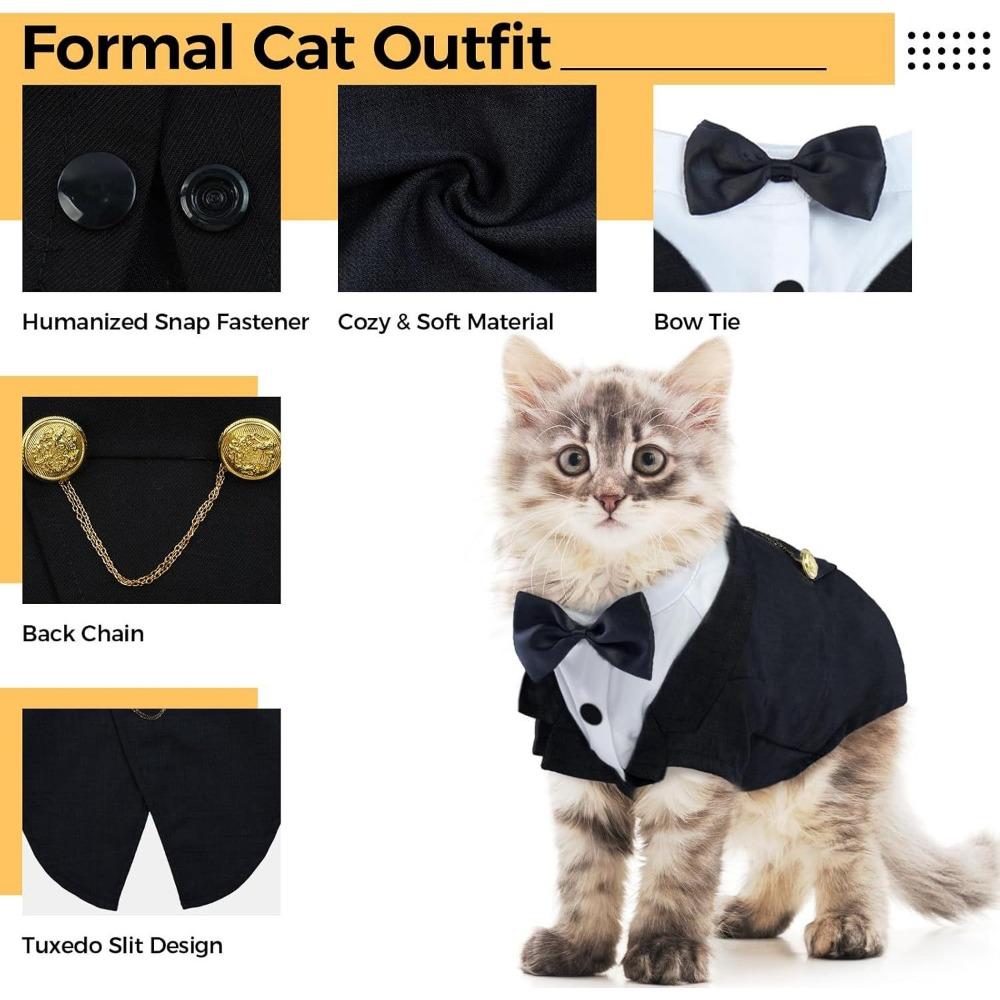 Cat Tuxedo, Costume & Bow Tie Halloween Wedding Birthday Onesie