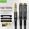 YYTCG Hi-Fi Аудио разветвитель 6,5 мм (папа) на два 6,5 мм (мама)