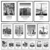 Famous City Poster New York London Paris Wall Art Canvas Paintings And Prints HD Pictures for Living Room Home Decor Frameless