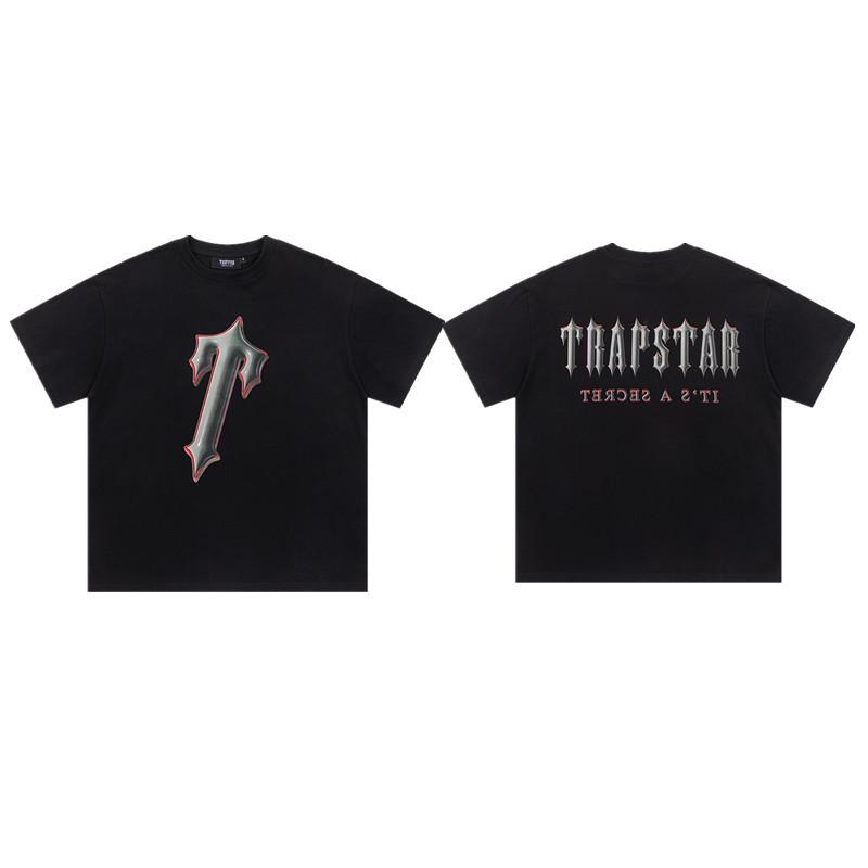 Cross-border new graffiti letter printing European and American street trendy brands loose and versatile casual men's and women's short-sleeved round