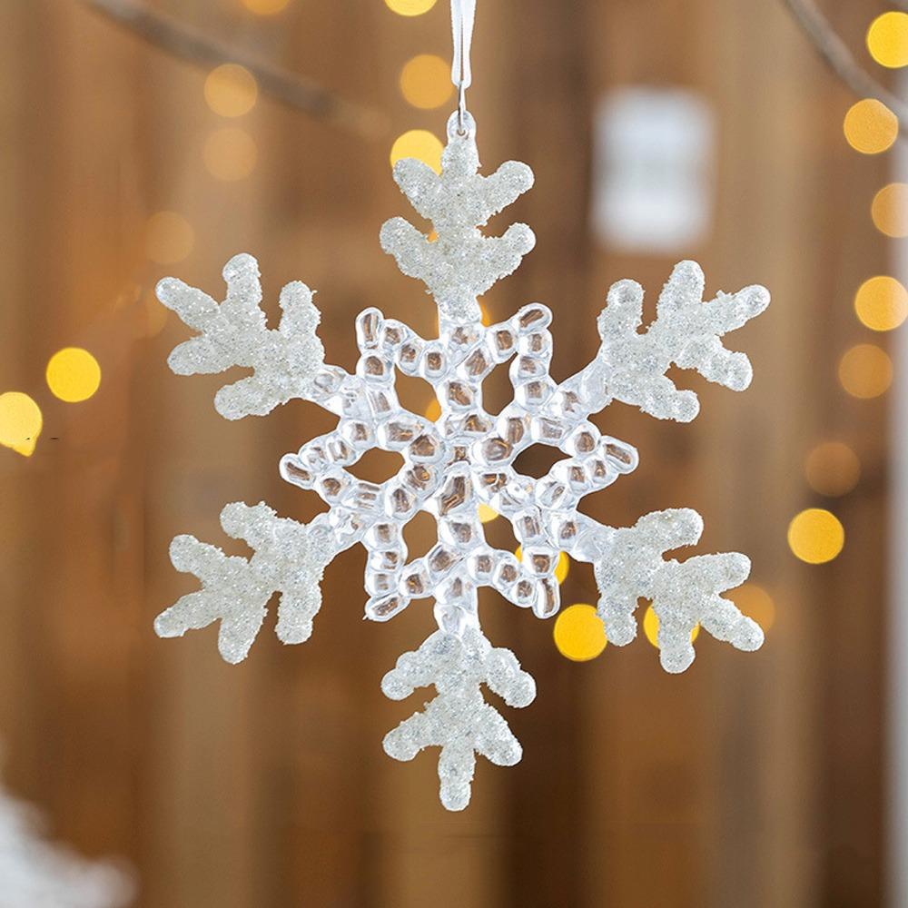 Акриловое Искусственное Украшение Снежинка Подвеска для Подвешивания на Рождественскую Елку Веселое Рождественское Украшение