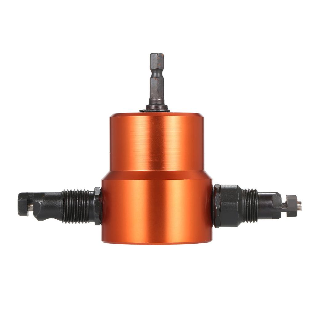 Double Tip Sheet Metal Cutting Nibbler Metal Saw Cutter 360 Degree Adjustable Drill Attachment with Punch Cutting Tools