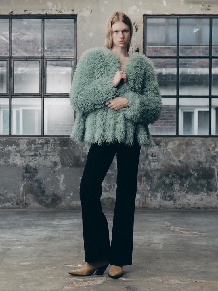 Asif Calie Tail Point Fur Jacket Mint