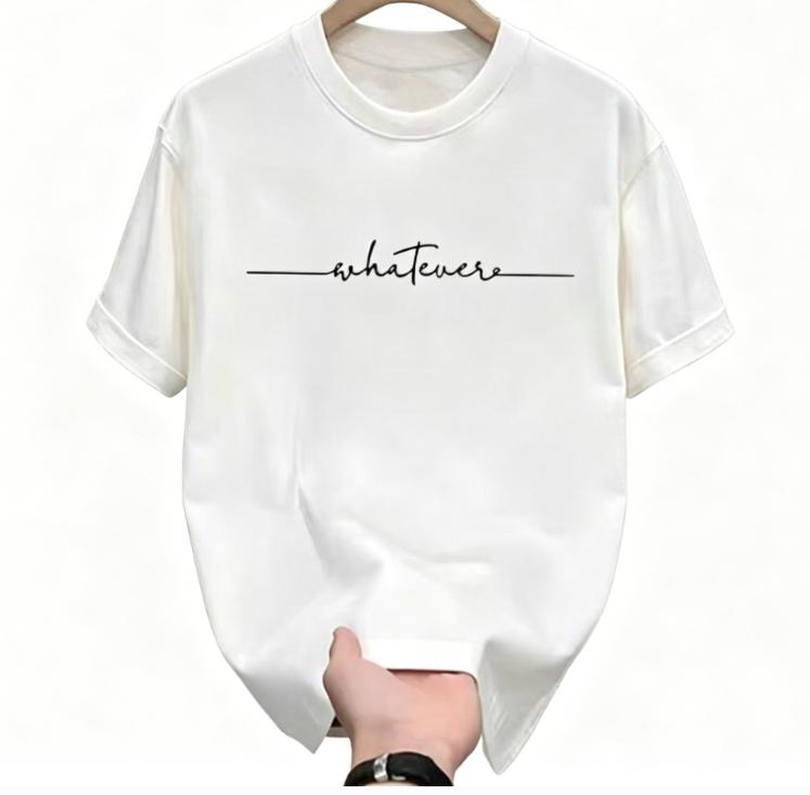 Unisexs Summer Cotton Fashionable Casual Sports Loose Plus Size Simple Letter Printed Round Neck Short Sleeved Tshirt Topmild