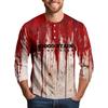 Men's Halloween Print Raglan Dralan Three-quarter Sleeve Casual Top