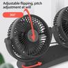 USB Car Fan Double Head Dashboard Electric Fan Strong Wind, Low Noise Cooling Device, 360-Degree Rotation Vehicles Fan