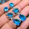 Швейцарский голубой топаз Gemstone 925 Sterling Silver Handmade Amazing Jewelry Earring