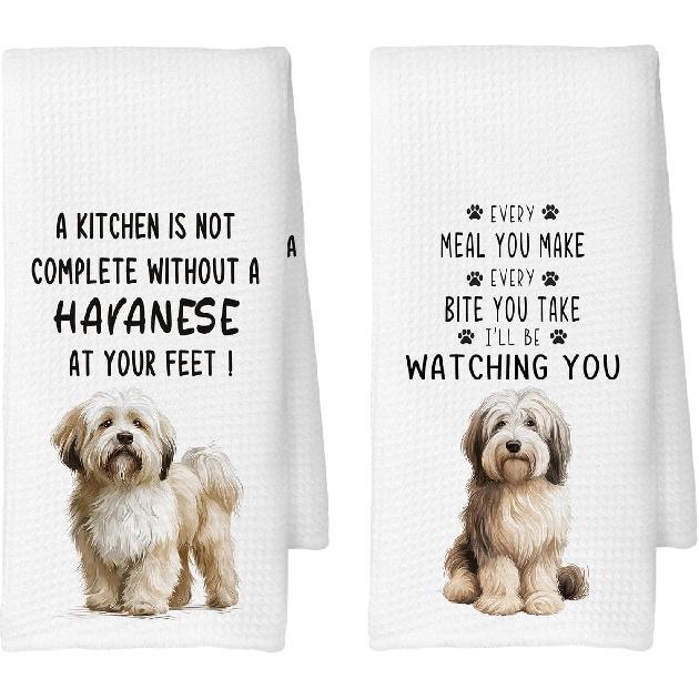 Long-Haired Dachshund Kitchen Towels Set of 2, Dog Gifts for Women, Dachshund Gifts, Dog Lover Mom Gift Tea Towels Kitchen Hand Towels 16x24 Inch for