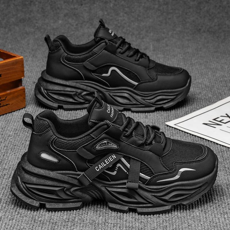 Autumn New Men's Platform Sneakers Breathable Wear-resistant Casual Shoes Outdoor Non Slip Comfortable Cross Tied Running Shoes