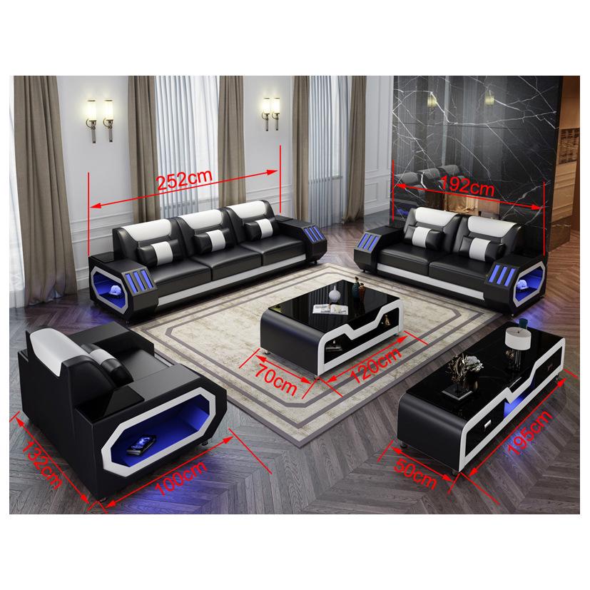 European Style LED Multifunctional Business Sofa Combo for Large Living Rooms