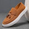 Модные туфли с кисточками Мужские Черные Коричневые Матовая кожа Уличная Повседневная Обувь для ходьбы Деловые Модные Лоферы Размер 38-48 Мужская обувь