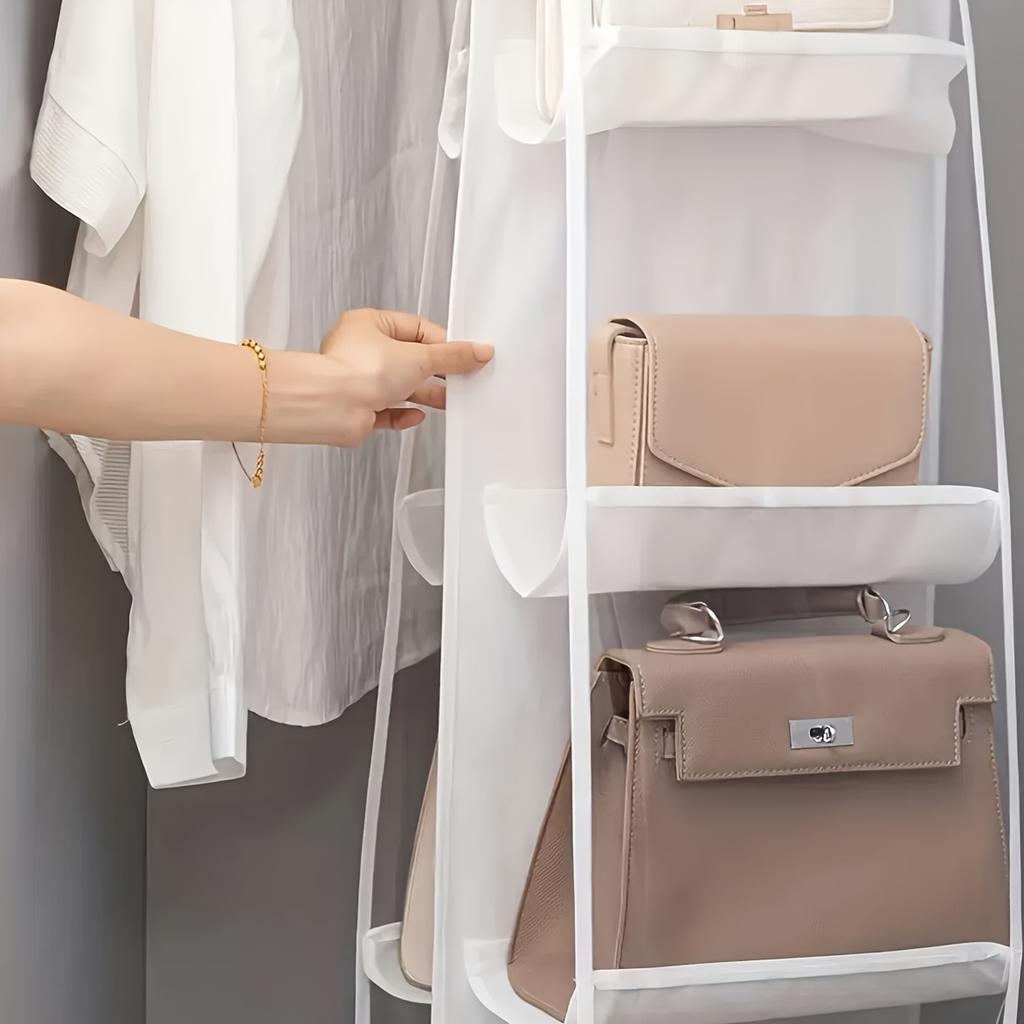 Multi Layer Hanging Bag Organizer, Space Saving Wardrobe Storage, Dust-Proof Handbag Clip, Convenient Hanging Design for Women's Fashion Accessories