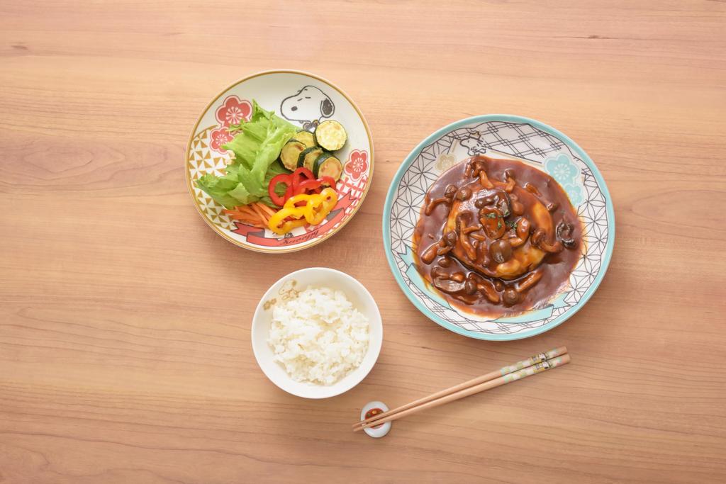 Yamaka Shoten Cute Curry Plate Snoopy Nostalgia Pasta Plate Set, (2-Color Set)
