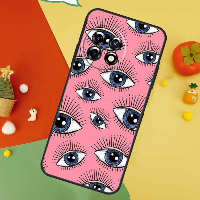 Scary Face Eyes Back Case For OnePlus 13 15 13R 13T 12 12R 11 10 10T 8T Nord 5 CE 4 2 3 Lite N20 N30 Cover