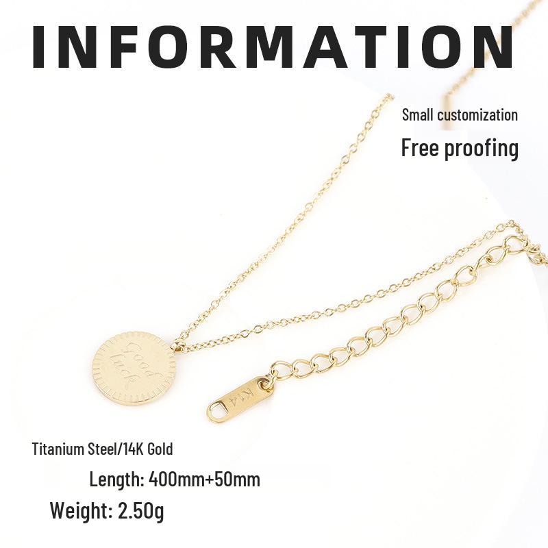 Minimalist Lucky Round Pendant Necklace - Fashionable, Versatile, Stackable Clavicle Chain for Women