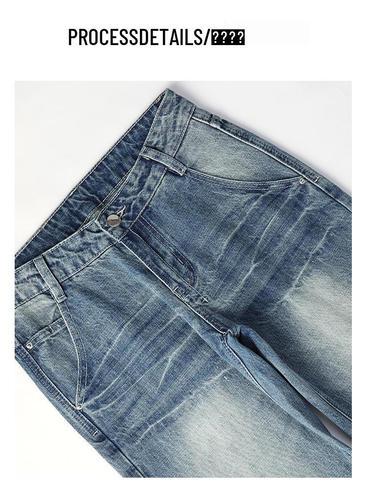 Женские джинсы клеш с низкой посадкой в стиле ретро - Коллекция Весна/Осень 2025, Универсальный свободный крой, Прямые штанины, Длина в пол.