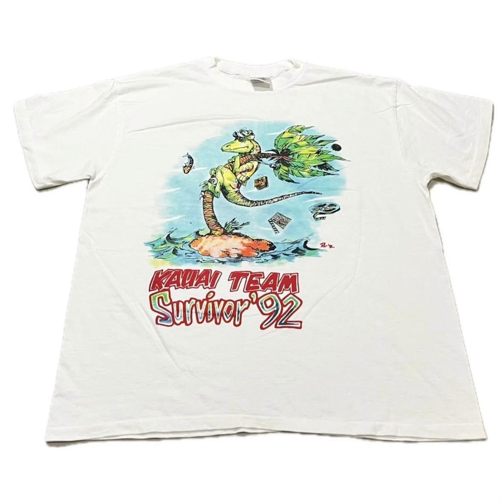 Vintage Jurassic Park Kauai Survivor 1992 Single Stitch T-Shirt Mens Womens Tees Top REPRINT