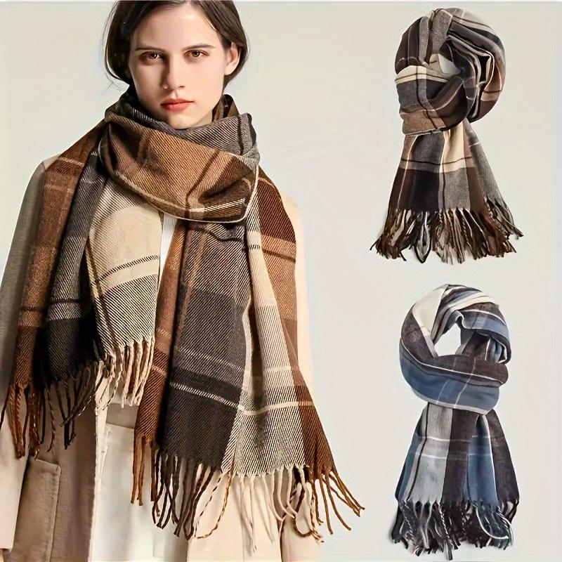 New Style Melard Scarf for Women, Suitable for Autumn And Winter, Korean Version, Versatile High-End Checkered Shawl, Couple'S Neck Warmer for Men