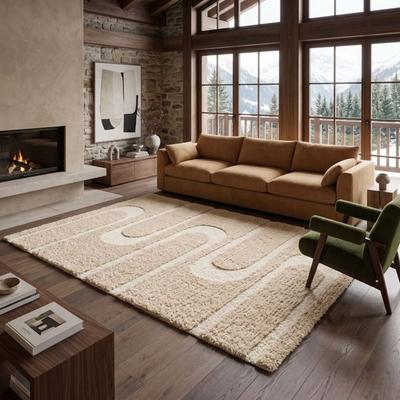 Tapis - THE DECO FACTORY - ORGANIC STREET - 120x170 Cm - Velours 30 Mm - Beige/Crème