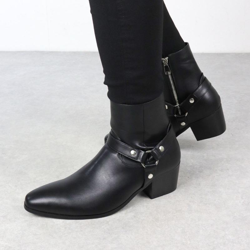 Designer Men Boots Classic Chelsea Ankle Boot Fashion High-heeled Business Dress Boots for Men High Quality Genuine Leather Boot