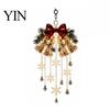 Hanging Seasonal Decor Christmas Bell Chandelier, Lighted Deer Decoration with Cascading LED Strands, Snowflake Festival Atmosphere Lighting