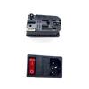 5Pcs 250V AC Socket Red LED 10A Fuse Electrical Rocker Switch Male Plug Female Socket Connector