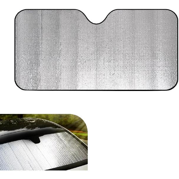 Car Front Windshield Sun Shade, 51.1" x 23.6" Reflective Heat Blocking & Sun Protection Visor, Foldable Protector Cover Dashboard & Interior, Privacy