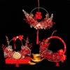 Red Berries Craft Ring Exquisite Lotus Model Berry Wreath God of Wealth Iron for Wedding New Year Home Decor Party Supplies