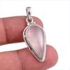 Подарочный кулон из натурального розового кварца ручной работы из твердого серебра 925 пробы 1,50 дюйма H6j85