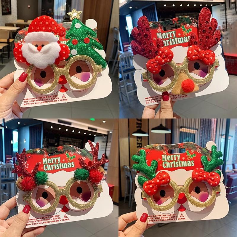Christmas Glasses Frame Santa Claus Christmas Tree Elk Merry Christmas Glasses Props Christmas Decorations Party Decorations
