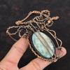 Ожерелье из ларимара, украшения, обернутые медной проволокой, медное ожерелье, украшения ручной работы, регулируемое ожерелье, ожерелье, обернутое проволокой, подарки для жены
