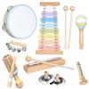 Musical Instruments Toys Percussion Tambourine Cymbals Handbells Maracas Glockenspiel Guiro Children Percussion Instruments Gifts for Boys and Girls