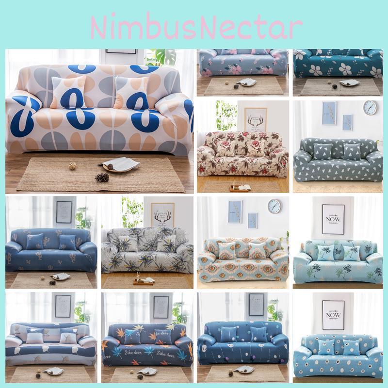 Чехол на диван с цветочным принтом, натяжной, мягкий и эластичный, противоскользящий, стрейч, доступен в нескольких размерах