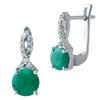 Серебряные серьги с натуральным изумрудом 1.642ct (1929926)