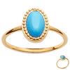 Gold Plated Ring 'Cleopatra' Turquoise Gold - 10x7 Mm