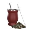 Mate Tea Set with Straw, Stainless Steel Gourd Cup, Insulated Stainless Steel Teacup, Easy To Clean, Perfect for Rooms, Offices, Gifts, 230ml, Wine