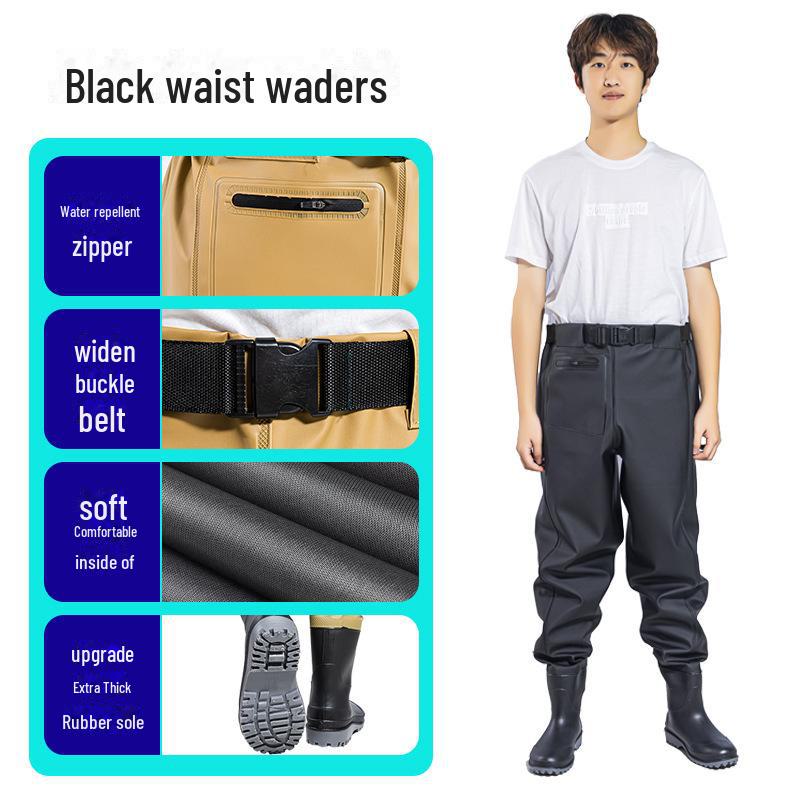 Модель Yili 23, высокие вейдерсы с 3D-карманами из ПВХ и резиновыми сапогами