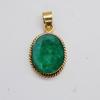 Rich Green Emerald Gemstone 925 Sterling Silver Pendant, 18K Yellow Gold Filled, 18K Rose Gold Fill Statement Minimalist Pendant
