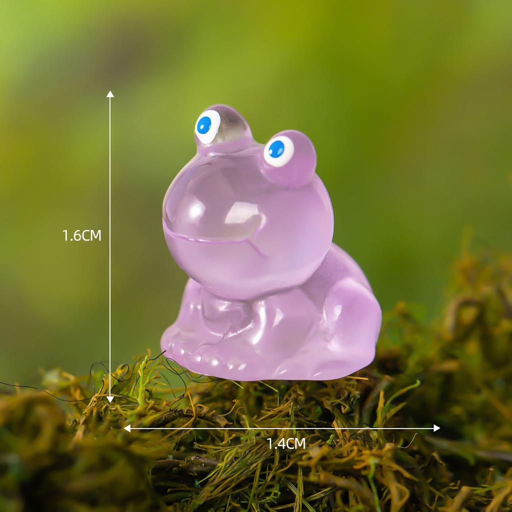 6pcs Mini Frogs Glow At Dark Fairy Garden Miniatures Decoration Luminous Frog Vivarium Micro Landscape DIY Accessories