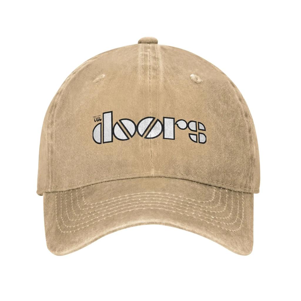 The Doors Band Logo Unisex Baseball Caps Jim Morrisons Distressed Washed Hats Cap Classic Adjustable Fit Snapback Hat