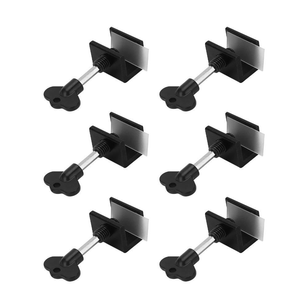 6pcs 1 Hole Movable Door Limit Stopper Vertical Horizontal Window Safety Lock Home Safety