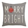 Gray Christmas Tree Christmas Throw Pillow Cover Linen Letter Print Holiday Decoration Living Room Sofa Cushion Cover Pillow