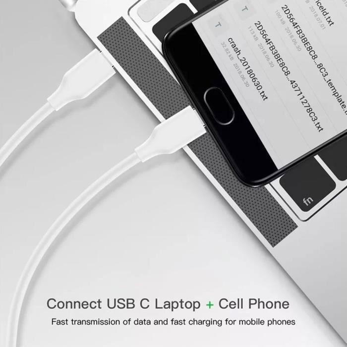 Câble Chargeur USB-C - E.F.CONNECTION - 1 Mètre - Compatible Redmi Note 14 13 12 11 Pro/11/11S - Lot de 2