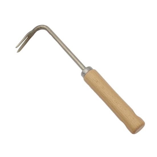 Yousheng Ручной удалитель сорняков Вилка из нержавеющей стали Ручной пропольщик Удалитель сорняков с деревянной ручкой Садовый инструмент для прополки для удаления мха и сорняков
