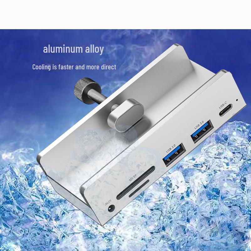 Концентратор USB 3.0 с задним зажимом и разветвителем питания — док-станция расширения с 1 по 4 порта