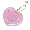 1Pcs Heart-shaped Love Plastic Storage Box Jewelry Candy Packaging with Keychain Pendant Container Sparkling Blue Pink Box