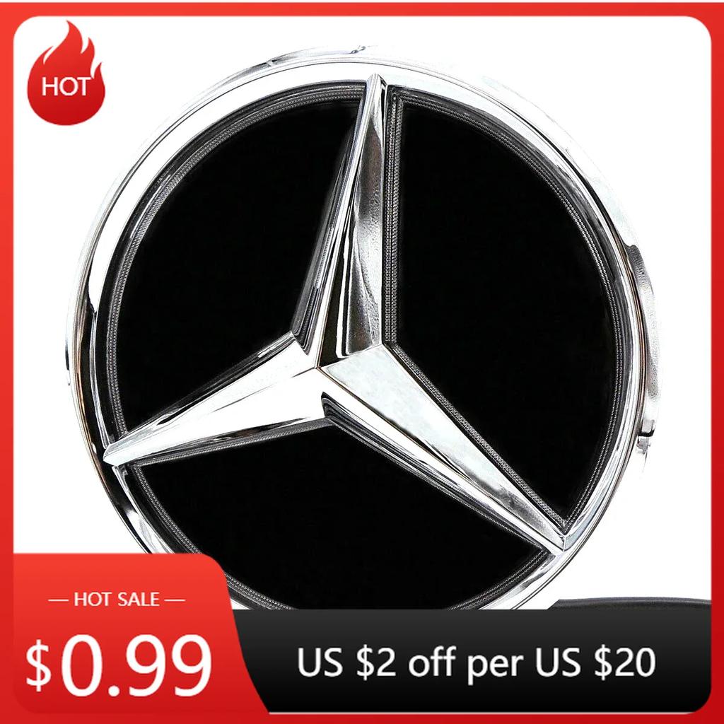 2025 Hot Car Sticker Silver Border Illuminated Star Badge Front Star Emblem Logo White Light For Mercedes Benz X253 W167 X167 W4