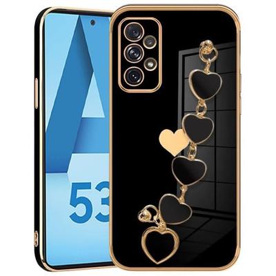 Защитный чехол - Booling - для Samsung Galaxy A53 5G - Ударопрочный силикон - Рисунок сердца - Черный